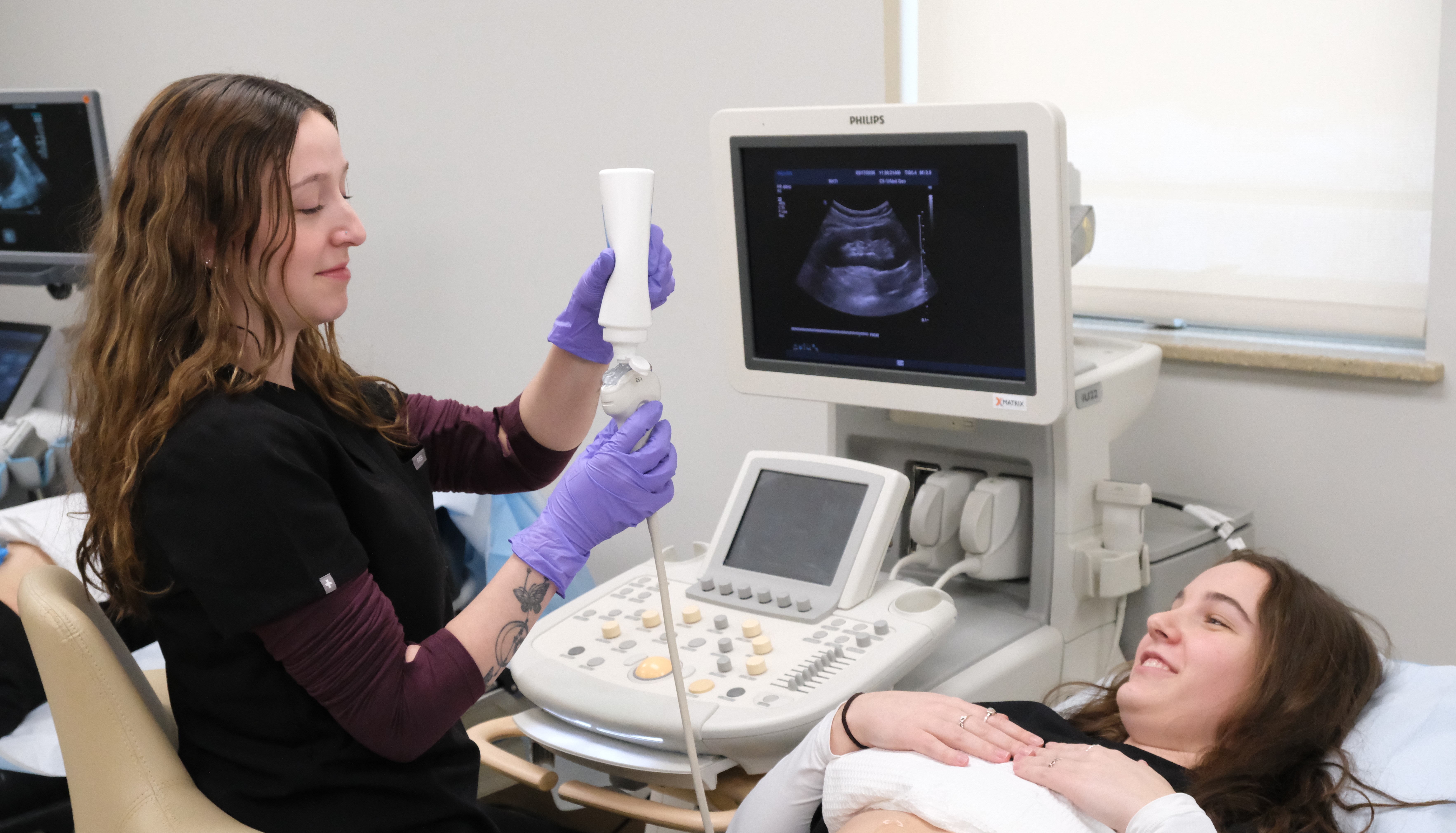 Sonography students at NHTI
